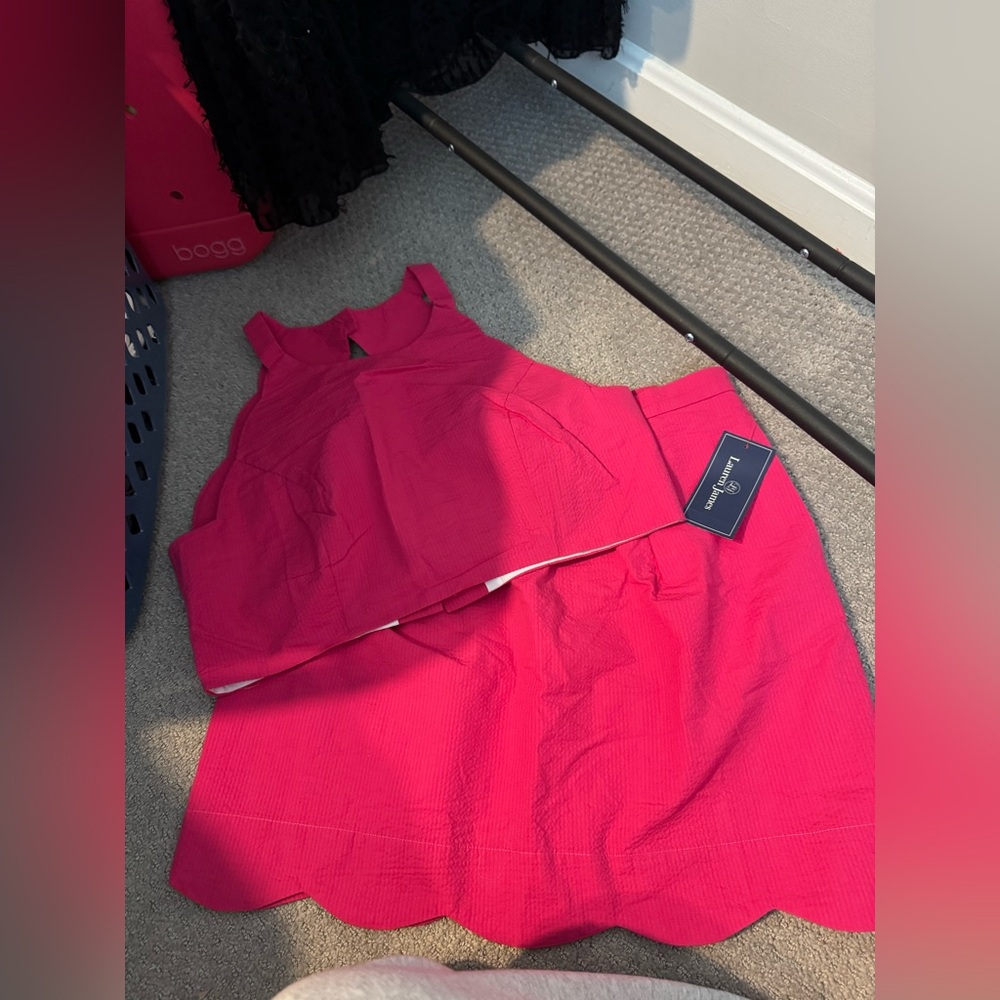 Lauren James Fuchsia 2 piece scalloped set